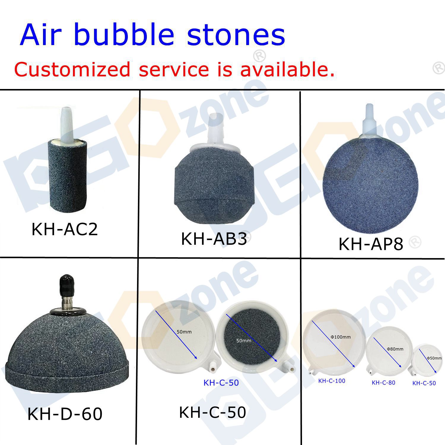 Air Stone Diffuser - Luchtbelsteenverspreider Aquariumsteen Aquarium Toenemende zuurstof KH-AC2/KH-AB3